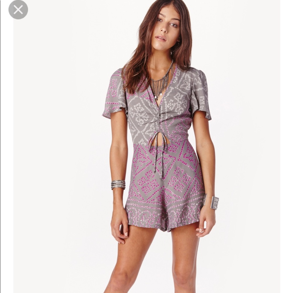 Planet blue purple xs romper